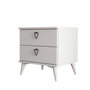 Hanah Home Mesilla de Noche Bohemia 3634 Blanco 52x55x45 cm con 2 Cajones y Estantes